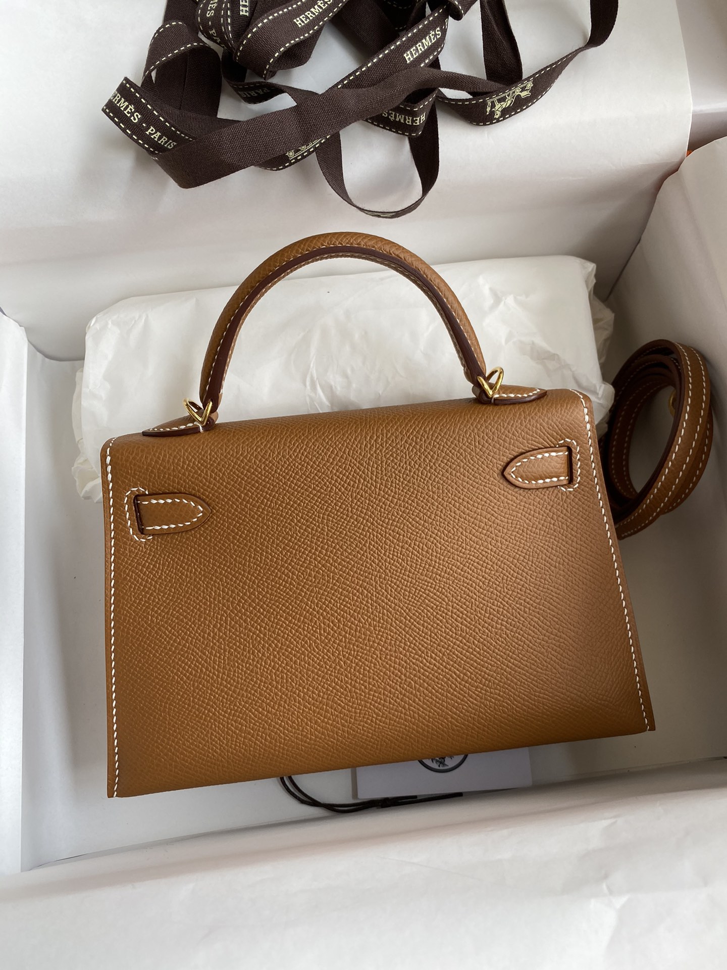 Hermes Kelly Mini II Bag 19CM In Brown Epsom Leather